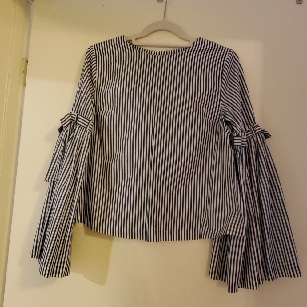 Catherine Malandrino Blue/White Striped Top in XS